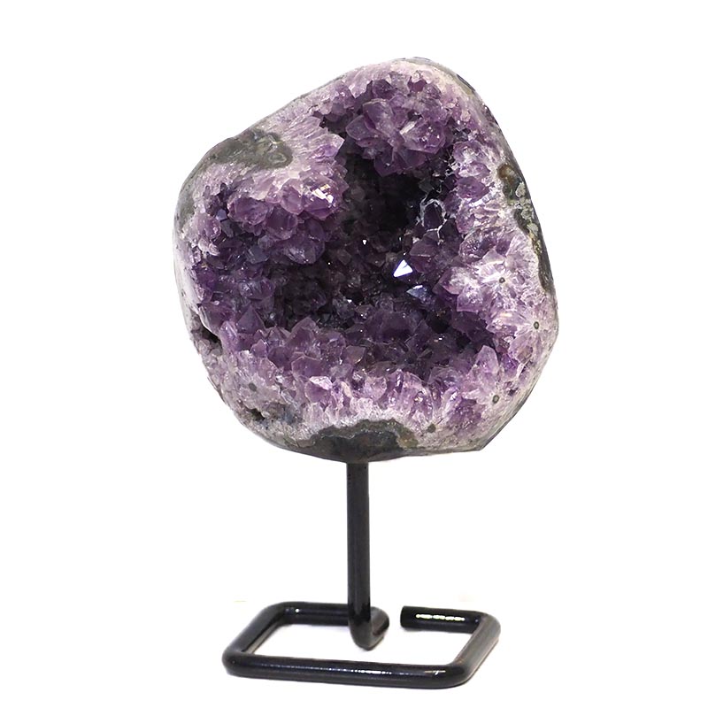 1.629kg Amethyst Cluster With Custom Metal Stand DJ602 5 Amethyst Geode On Metal Stand DJ602 | Himalayan Salt Factory | Himalayan Salt Factory