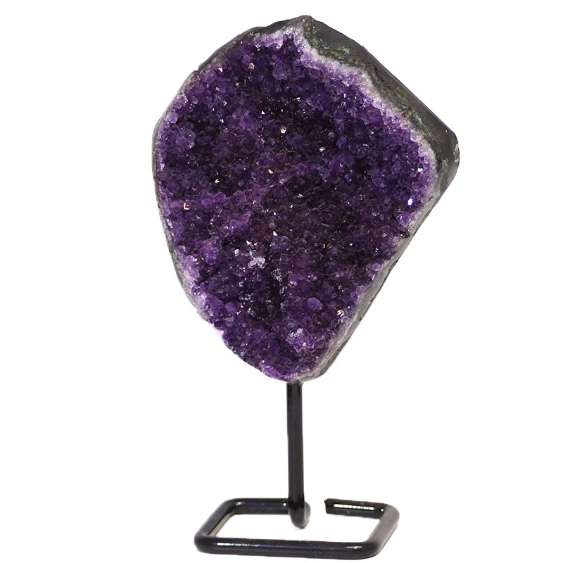 1.452kg Amethyst Cluster With Custom Metal Stand DJ603 3 Amethyst Geode On Metal Stand DJ603 | Himalayan Salt Factory