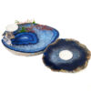 0.83Kg Brazilian Crystal Agate Plate WIth Agate Tealight Candle Holder Flat J685 2 Brazilian Crystal Agate Plate WIth Agate Tea Light Candle Holder J685 | Himalayan Salt Factory