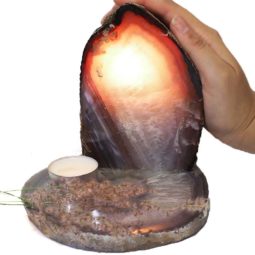 Agate Crystal Lamp With Brazilian Crystal Agate Plate J667-1
