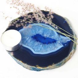 0.64Kg Brazilian Crystal Agate Plate With Agate Tea Light Candle Holder J660 7 Brazilian Crystal Agate Plate With Agate Tea Light Candle Holder J660-2