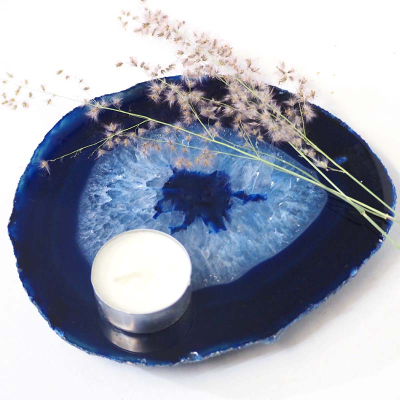 0.852Kg Brazilian Crystal Agate Plate With Agate Tea Light Candle Holder J661 5 Brazilian Crystal Agate Plate With Agate Tea Light Candle Holder J661-2