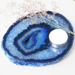 0.77Kg Brazilian Crystal Agate Plate With Agate Tea Light Candle Holder J663 7 Brazilian Crystal Agate Plate With Agate Tea Light Candle Holder J663-2