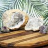7.3Kg Calcite Geode Set with Amethyst J694 1 Calcite Geode Set with Amethyst J694 | Himalayan Salt Factory