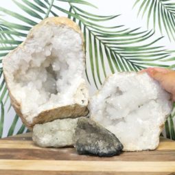 9.75kg Calcite Geode Set with Amethyst J701 5 Calcite Geode Set with Amethyst J701 | Himalayan Salt Factory