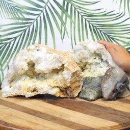 Calcite Geode Set with Amethyst J712 | Himalayan Salt Factory