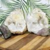Calcite Geode Set with Amethyst J713 | Himalayan Salt Factory