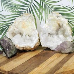 Calcite Geode Set with Amethyst J713 | Himalayan Salt Factory