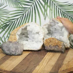 Calcite Geode Set with Amethyst J720 | Himalayan Salt Factory