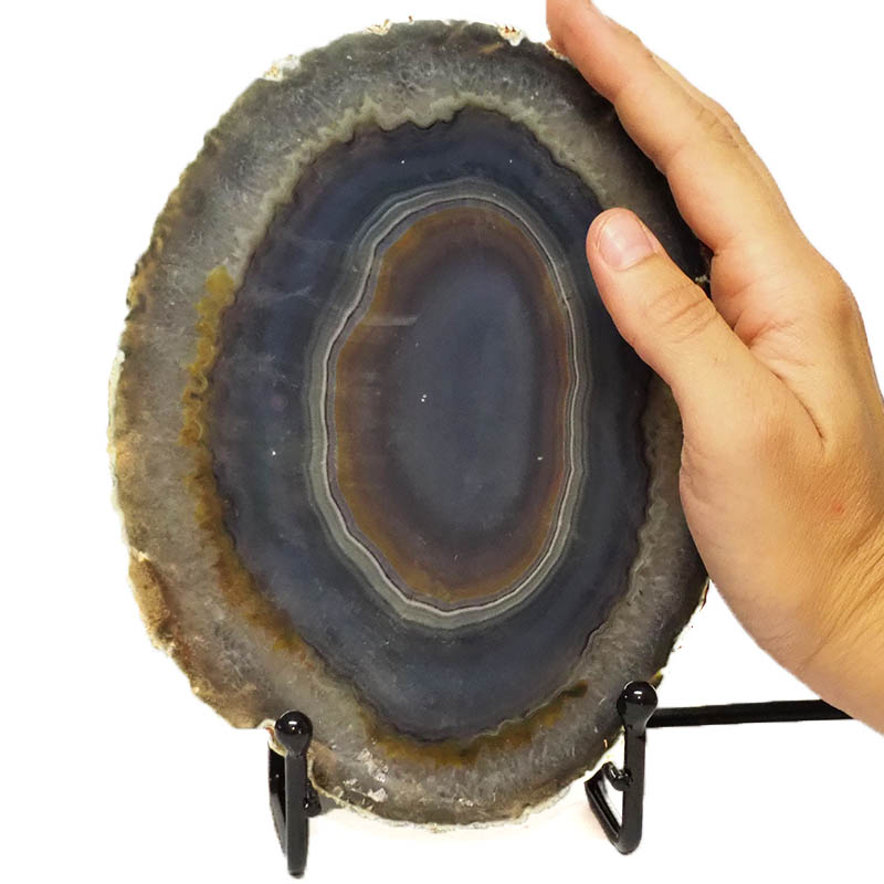 0.85kg Thick Sliced Brazilian Crystal Agate Lamp CF846 5 Sliced Brazilian Crystal Agate Lamp CF846 | Himalayan Salt Factory