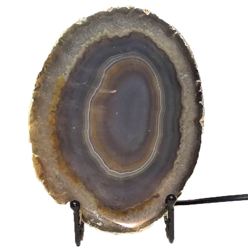 0.85kg Thick Sliced Brazilian Crystal Agate Lamp CF846 3 Sliced Brazilian Crystal Agate Lamp CF846 | Himalayan Salt Factory