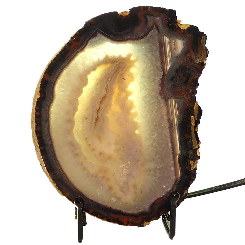 0.95kg Thick Sliced Brazilian Crystal Agate Lamp CF849 4 Sliced Brazilian Crystal Agate Lamp CF849 | Himalayan Salt Factory
