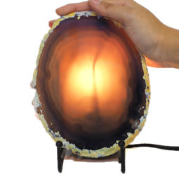 Sliced Brazilian Crystal Agate Lamp J620-1 | Himalayan Salt Factory
