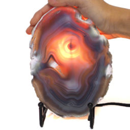 Sliced Brazilian Crystal Agate Lamp J628-1 | Himalayan Salt Factory