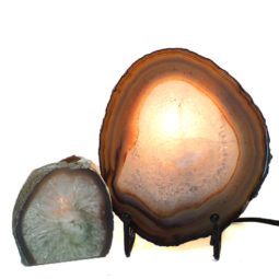 Sliced Brazilian Crystal Agate Lamp with Agate Tea Light Candle Holder J654-1 | Himalayan Salt Factory