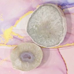 Sliced Thick Crystal 2 Pieces Coaster Set J675