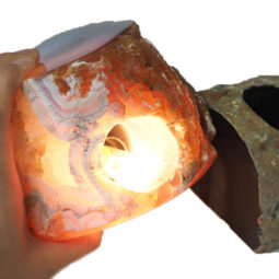 2.71Kg Agate Crystal Lamp with Agate Crystal Tealight Holder J905 10 Agate Crystal Lamp with Agate Crystal Tealight holder J905 | Himalayan Salt Factory