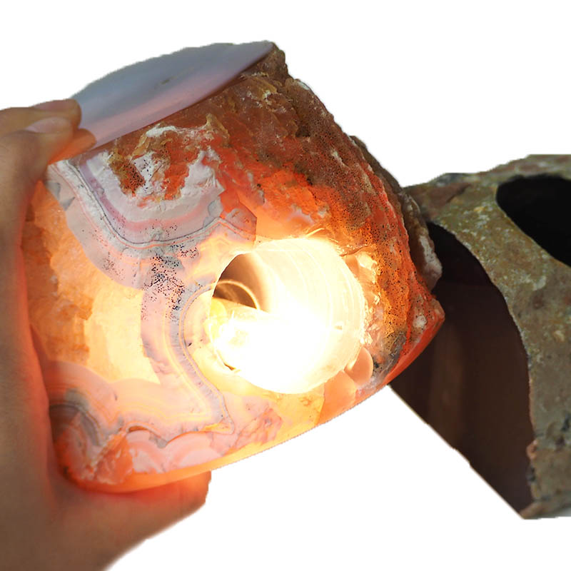 2.71Kg Agate Crystal Lamp with Agate Crystal Tealight Holder J905 6 Agate Crystal Lamp with Agate Crystal Tealight holder J905 | Himalayan Salt Factory