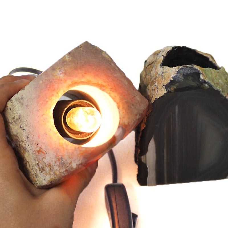 1.87Kg Agate Crystal Lamp with Agate Crystal Tealight Holder J909 6 Agate Crystal Lamp with Agate Crystal Tealight holder J909 | Himalayan Salt Factory