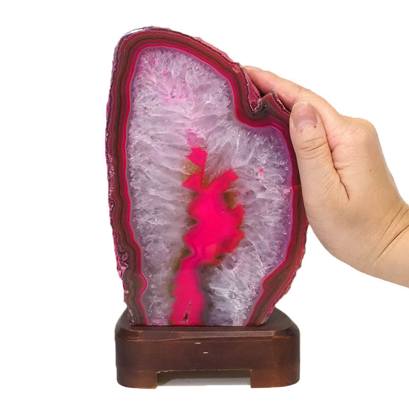 Agate Crystal Lamp with Base S494 5 Agate Crystal Lamp with Base S494 | Himalayan Salt Factory