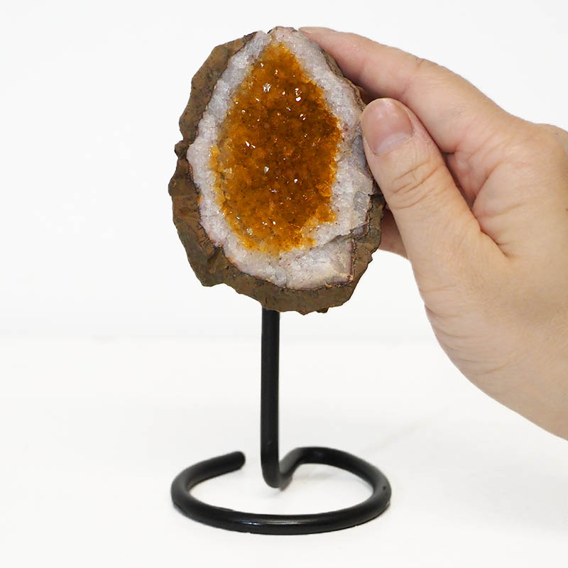 Citrine Cluster on Metal Stand - Small 4 Citrine Cluster on Metal Stand - Small | Himalayan Salt Factory