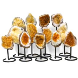 Citrine Cluster on Metal Stand - Small 7 Citrine Cluster on Metal Stand - Small | Himalayan Salt Factory