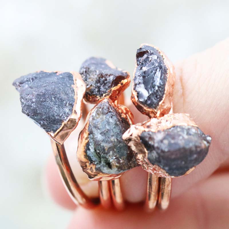 Electroformed copper /& garnet ring