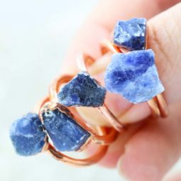 Five Healing Sodalite Copper Electroformed Rings NA 282-3 | Himalayan Salt Factory