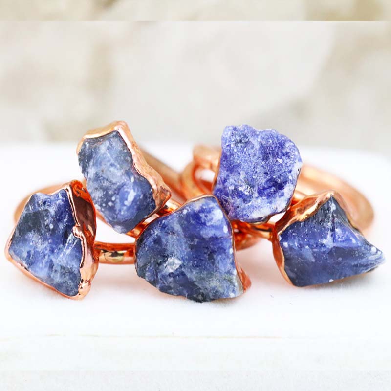 Five Healing Sodalite Copper Electroformed Rings NA 282 4 Five Healing Sodalite Copper Electroformed Rings NA 282 | Himalayan Salt Factory