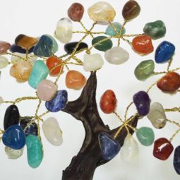 Mixed Gemstone Bonsai Tree on Amethyst Cluster 12 Branches 10 Mixed Gemstone Bonsai Tree on Amethyst Cluster 20cm | Himalayan Salt Factory