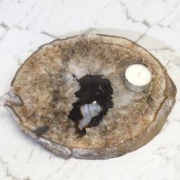 Natural Agate Crystal Plate J897 | Himalayan Salt Factory