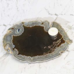 Natural Agate Crystal Plate J900 | Himalayan Salt Factory