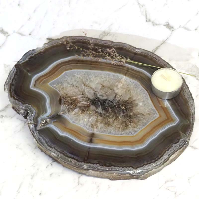 1.95Kg Natural Agate Crystal Plate J901 3 Natural Agate Crystal Plate J901 | Himalayan Salt Factory