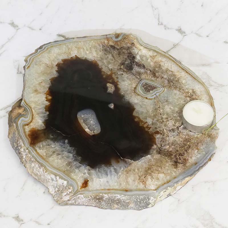 2.35Kg Natural Agate Crystal Plate J902 3 Natural Agate Crystal Plate J902 | Himalayan Salt Factory