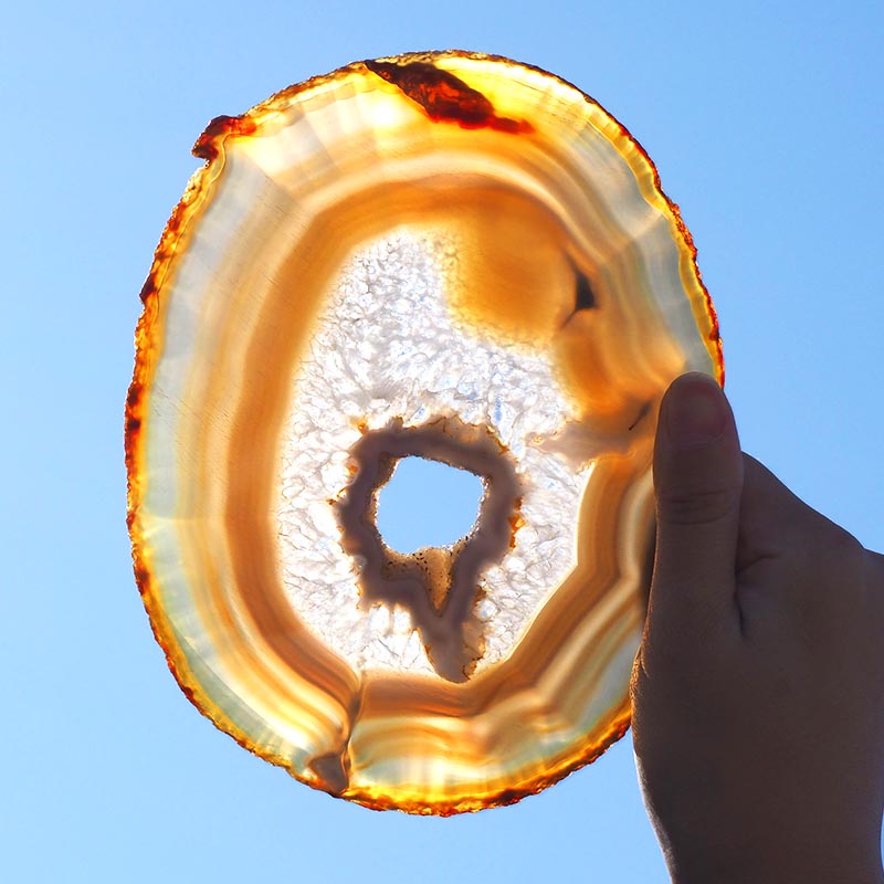 0.26Kg Natural Agate Plate J837 4 Natural Agate Plate J837 | Himalayan Salt Factory
