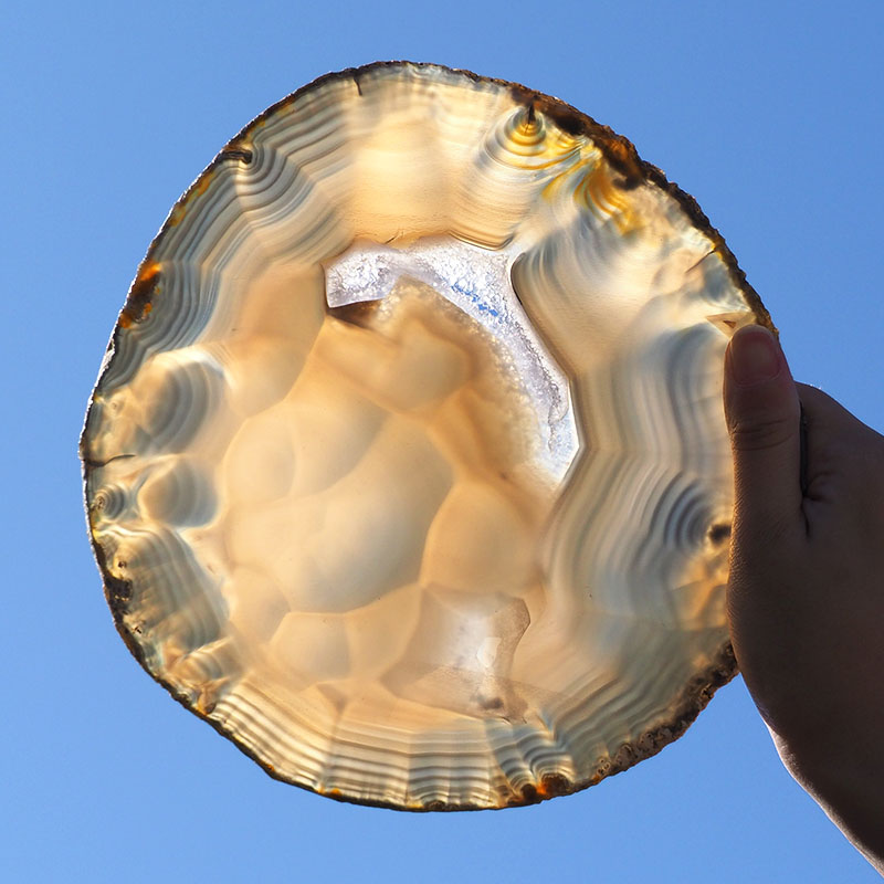 0.49Kg Natural Agate Plate J845 4 Natural Agate Plate J845 | Himalayan Salt Factory