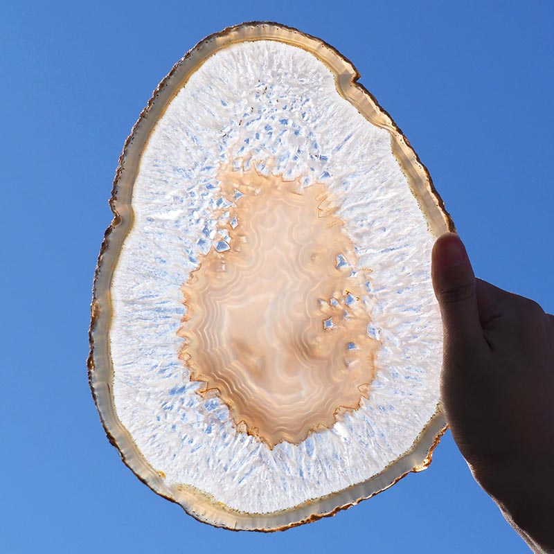 0.48Kg Natural Agate Plate J846 3 Natural Agate Plate J846 | Himalayan Salt Factory
