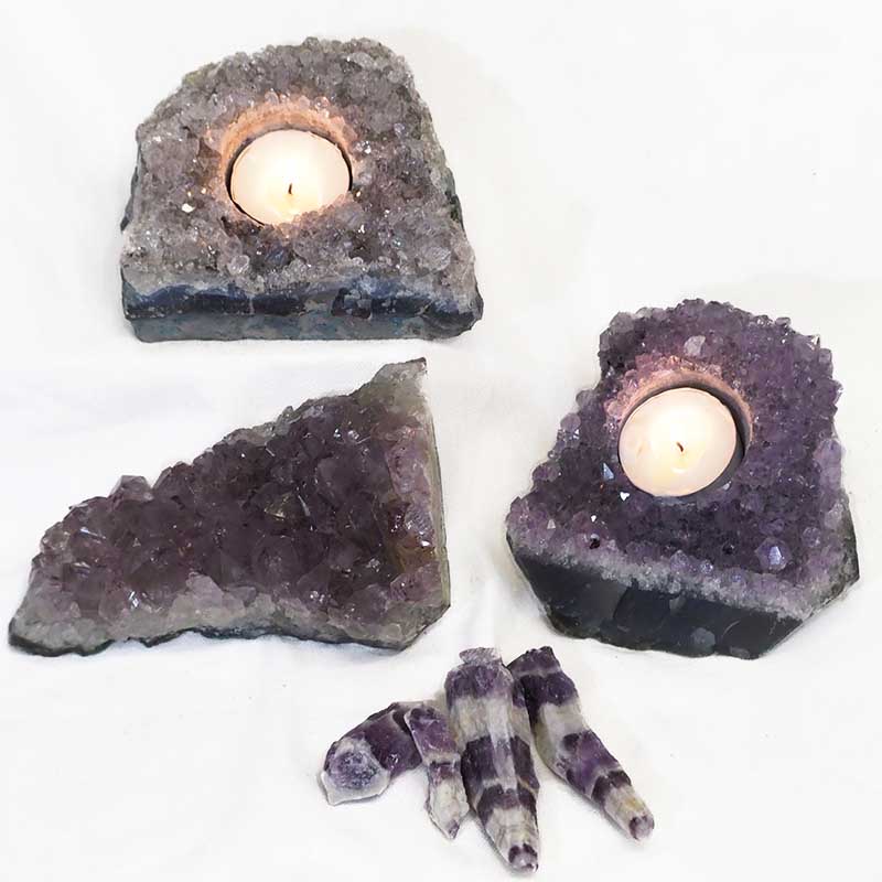 2.3Kg Natural Amethyst Loving Set J923 4 Natural Amethyst Loving Set J923 | Himalayan Salt Factory