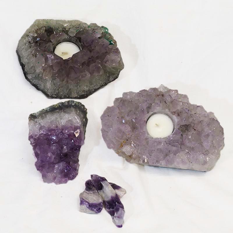 4.04Kg Natural Amethyst Loving Set J931 3 Natural Amethyst Loving Set J931 | Himalayan Salt Factory