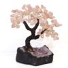 Rose Quartz Gemstone Bonsai Tree on Amethyst Cluster 25cm | Himalayan Salt Factory