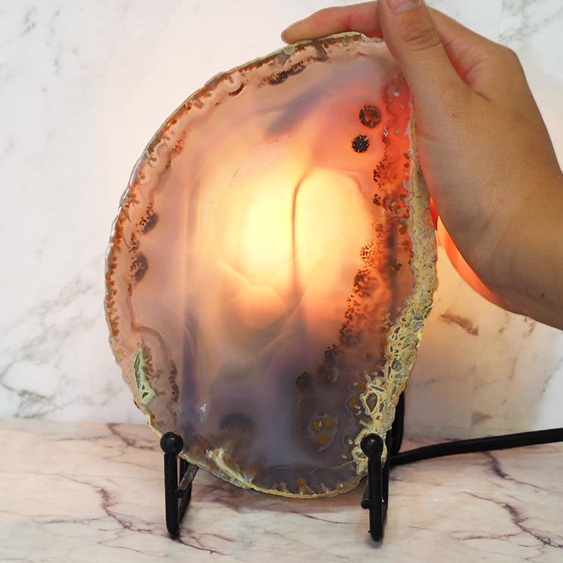 0.19Kg Sliced Brazilian Crystal Agate Lamp J849 3 Sliced Brazilian Crystal Agate Lamp J849 | Himalayan Salt Factory