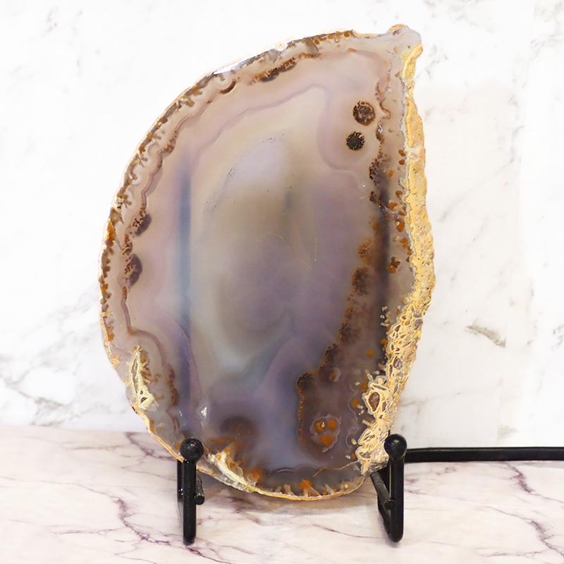 0.19Kg Sliced Brazilian Crystal Agate Lamp J849 4 Sliced Brazilian Crystal Agate Lamp J849 | Himalayan Salt Factory