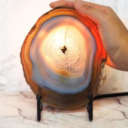 Sliced Brazilian Crystal Agate Lamp J850 | Himalayan Salt Factory