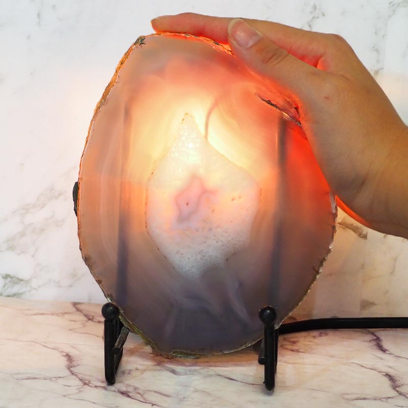 0.2Kg Sliced Brazilian Crystal Agate Lamp J852 3 Sliced Brazilian Crystal Agate Lamp J852 | Himalayan Salt Factory