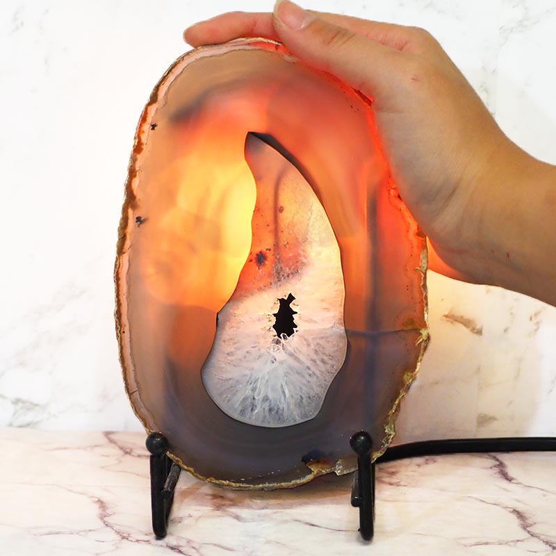 0.24Kg Sliced Brazilian Crystal Agate Lamp J854 4 Sliced Brazilian Crystal Agate Lamp J854 | Himalayan Salt Factory