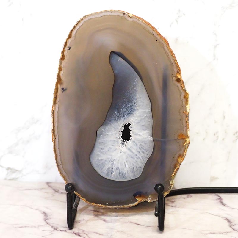 0.24Kg Sliced Brazilian Crystal Agate Lamp J854 3 Sliced Brazilian Crystal Agate Lamp J854 | Himalayan Salt Factory