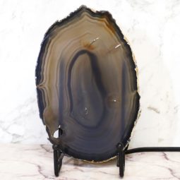 0.21Kg Sliced Brazilian Crystal Agate Lamp J857 6 Sliced Brazilian Crystal Agate Lamp J857 | Himalayan Salt Factory