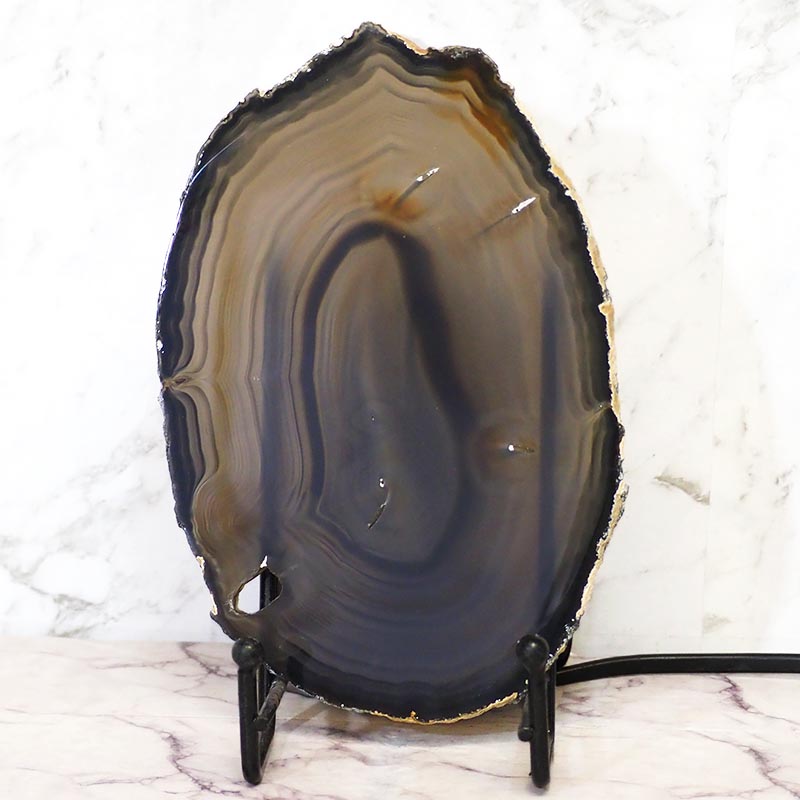 0.21Kg Sliced Brazilian Crystal Agate Lamp J857 4 Sliced Brazilian Crystal Agate Lamp J857 | Himalayan Salt Factory