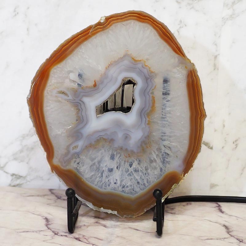 0.21Kg Sliced Brazilian Crystal Agate Lamp J858 4 Sliced Brazilian Crystal Agate Lamp J858 | Himalayan Salt Factory
