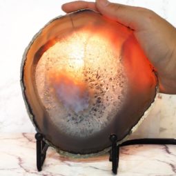 Sliced Brazilian Crystal Agate Lamp J859 | Himalayan Salt Factory